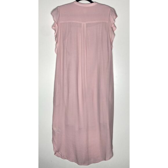 Gap Flutter Sleeve Button Front Side Pocket Midi Shirt Dress Women's Size Small - Picture 8 of 9